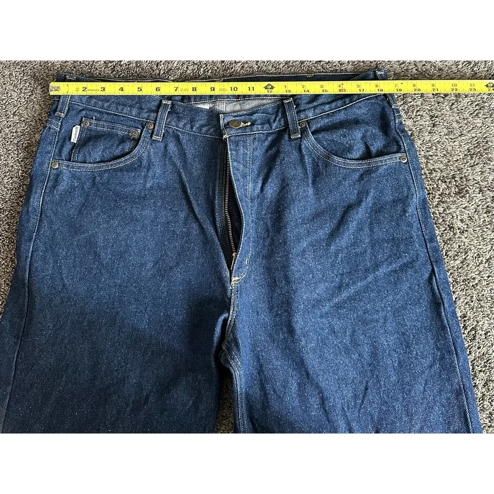 Carhartt Denim Work Jeans Mens Size 38 x 32 Blue Relaxed Fit Tapered Leg NEW